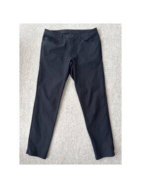Lululemon 5 Pocket ABC Pants Mens 34x30 Black Slim Fit Warpstreme